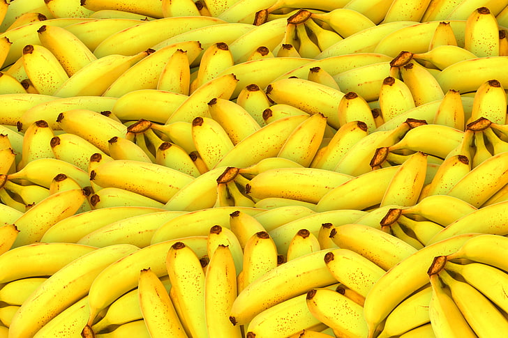 wallpaper pisang kuning, pisang, buah, banyak, Wallpaper HD