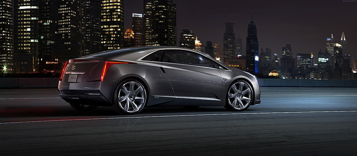 argent, concept, côté, Cadillac, hybride, ELR, voitures de luxe, Cadillac Converj, Fond d'écran HD