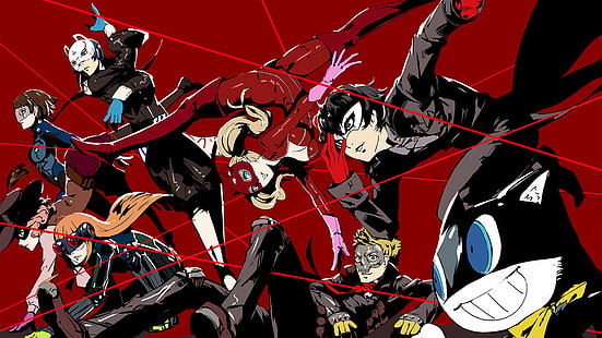 carta da parati digitale con personaggi anime, Persona 5, serie Persona, Phantom Thieves, Sfondo HD HD wallpaper