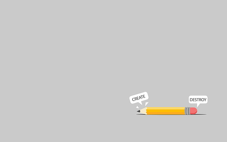 Create and Destroy clipart, minimalism, crayon, HD wallpaper