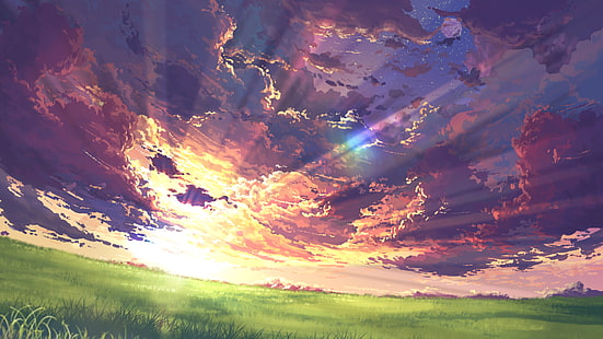 anime, landscape, nature, peace, peaceful, HD wallpaper HD wallpaper