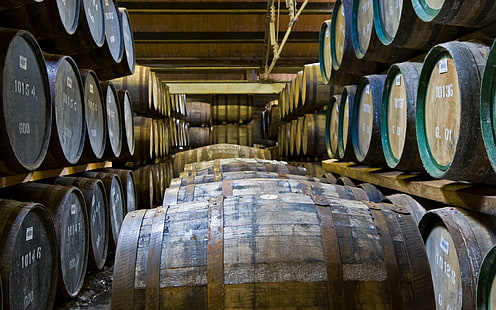 مصنع نبيذ ، براميل خشب ، مصنع نبيذ ، خشب ، براميل، خلفية HD HD wallpaper