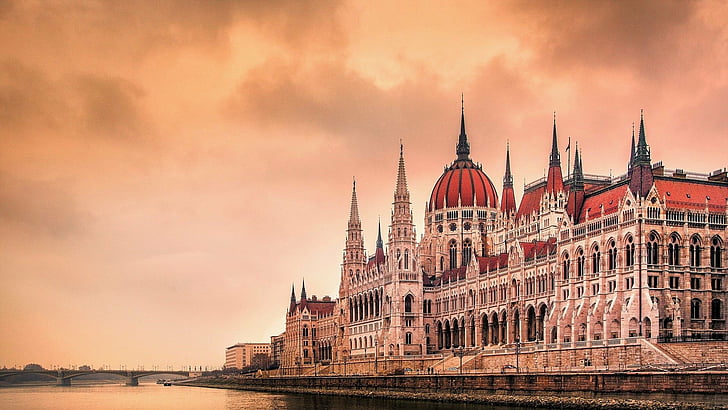 Zabytki, budynek parlamentu węgierskiego, architektura, budapeszt, budownictwo, gotyk, Węgry, Tapety HD