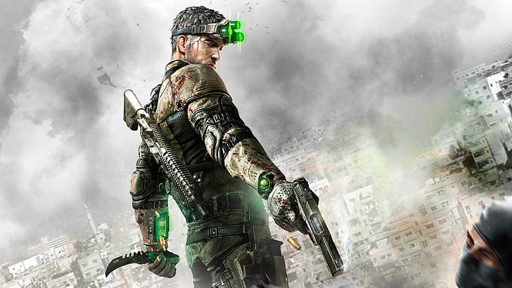 Splinter Cell Handgun HD, видео игри, пистолет, клетка, треска, HD тапет