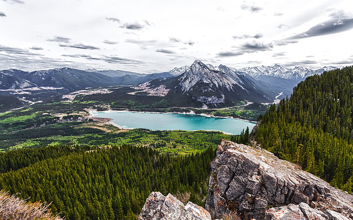 Mountains Clouds Landscapes Nature Canada Alberta Lakes Kananaskis Wallpaper Background 2560×1600, HD wallpaper