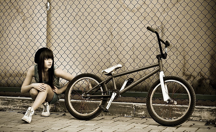 Bike Ride, black and white BMX bike, Artistic, Urban, Ride, bike, HD wallpaper