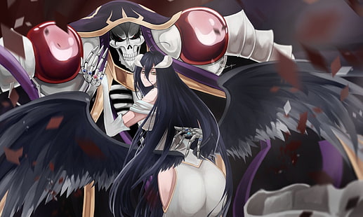Anime, Overlord, Ainz Ooal Kleid, Albedo (Overlord), Overlord (Anime), HD-Hintergrundbild HD wallpaper