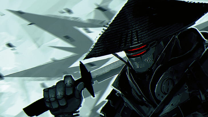 Cyborg, Cyberpunk, Samurai, HD-Hintergrundbild