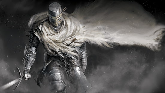 capa, Heide Knight, videogame, Dark Souls II, Dark Souls, cavaleiro, obra de arte, espada, armadura, HD papel de parede HD wallpaper