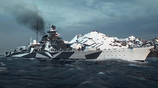 Kriegsschiffe, deutsches Schlachtschiff Tirpitz, Schlachtschiff, HD-Hintergrundbild HD wallpaper