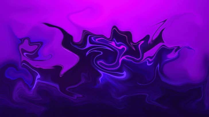 抽象、流体、液体、アートワーク、ArtStation、形、紫色の背景、 HDデスクトップの壁紙