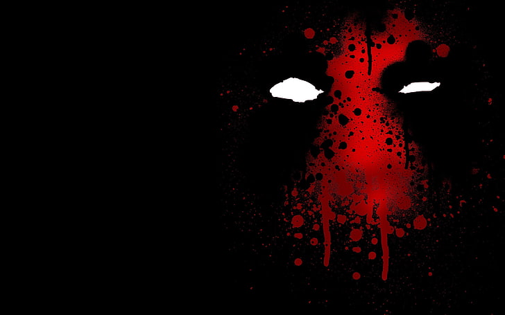 Illustrazione di Deadpool, Deadpool, sfondo nero, rosso, Marvel Comics, Sfondo HD