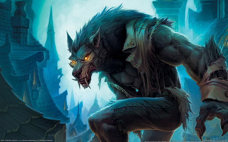 World of Warcraft werewolf artwork 2560x1600 Video Game World of Warcraft HD Seni, Werewolf, dunia warcraft, Wallpaper HD