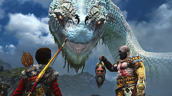 God of War, Kratos, Atreus, PlayStation 4, скандинавска митология, God of War (2018), HD тапет HD wallpaper