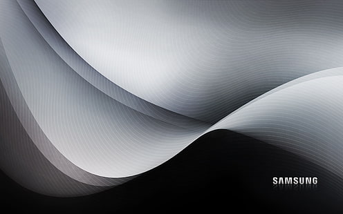 white and black Samsung digital wallpaper, Line, Laptop, Abstraction, hi-Tech, Samsung, original, Stock Wallpaper, R780, CrystalDelight, HD wallpaper HD wallpaper