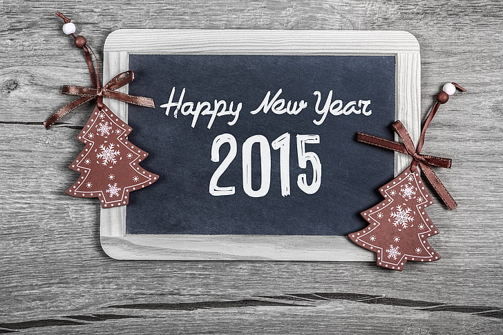 happy new year 2015 digital wallpaper, New Year, Christmas, balls, Happy, 2015, Merry, HD wallpaper