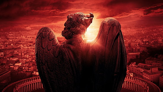 Film, Anioły i demony, Posąg anioła, Anioły i demony (film), Tapety HD HD wallpaper