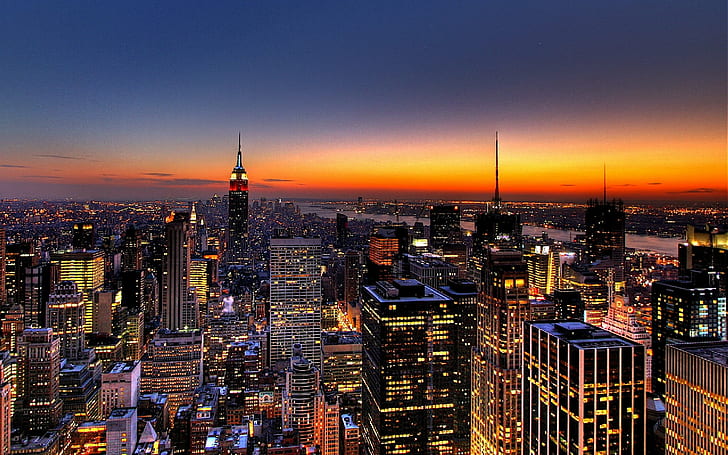 Manhattan New York City Night Cityscape 4K 8K, Night, City, Manhattan,  York, HD wallpaper | Wallpaperbetter
