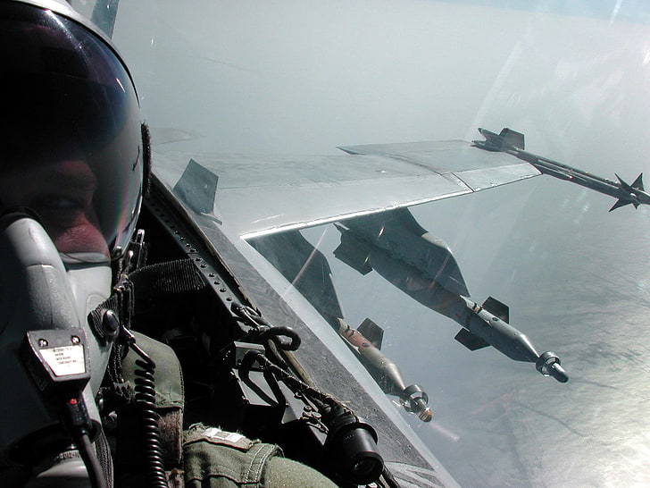 bingkai logam hitam dan abu-abu, jet tempur, selfie, pesawat militer, McDonnell Douglas F / A-18 Hornet, Wallpaper HD