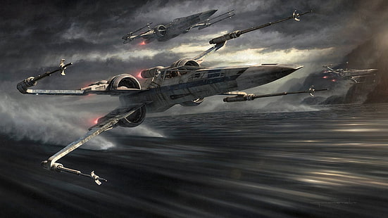 opera d'arte, Star Wars, X-wing, Sfondo HD HD wallpaper