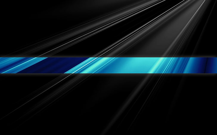 schwarze und blaue abstrakte Tapete, Band, Licht, Schimmer, Glanz, HD-Hintergrundbild