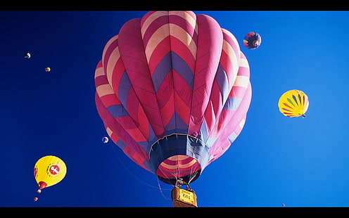 rosa och blå luftballong, luftballonger, HD tapet HD wallpaper