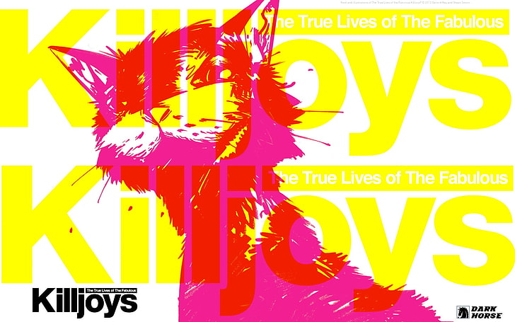 żółto-czerwona ilustracja Killjoys, The True Lives of The Fabulous Killjoys, Danger Days, My Chemical Romance, Better Living Industries, Dark Horse, komiksy, Tapety HD
