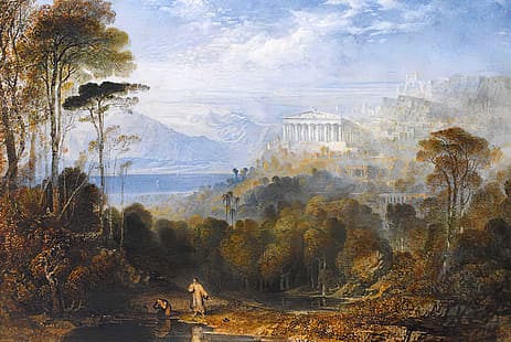  John Martin, classic art, painting, classical art, Diogenes Throwing Away His Cup, HD wallpaper HD wallpaper