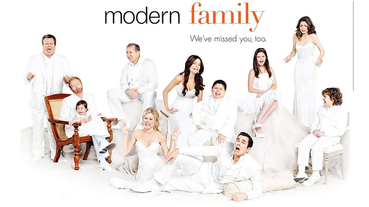 Moderne Familienillustration, Fernsehen, moderne Familie, HD-Hintergrundbild