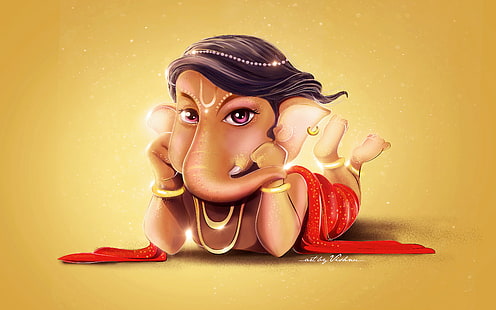 Cute Lord Ganesha HD 4K, Cute, Lord, Ganesha, Wallpaper HD HD wallpaper