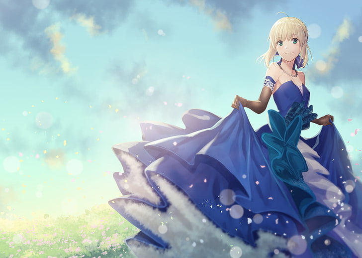illustration de personnage anime aux cheveux jaune, série Fate, Fate / Stay Night, filles anime, Saber, Artoria Pendragon, Fate / Grand Order, Fond d'écran HD