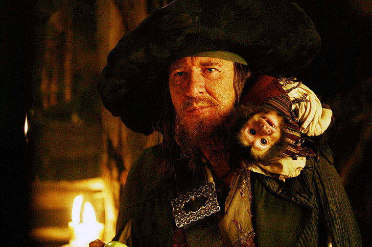 Pirates Of The Caribbean, Pirates Of The Caribbean: The Curse Of The Black Pearl, Geoffrey Rush, Hector Barbossa, HD wallpaper