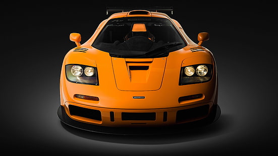 Pomarańczowy, Supercar, widok z przodu, 1995, McLaren F1 LM, Tapety HD HD wallpaper
