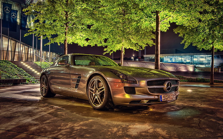 graues Mercedes-Benz Coupé, Fahrzeug, Mercedes-Benz, Mercedes-Benz SLR, HD-Hintergrundbild