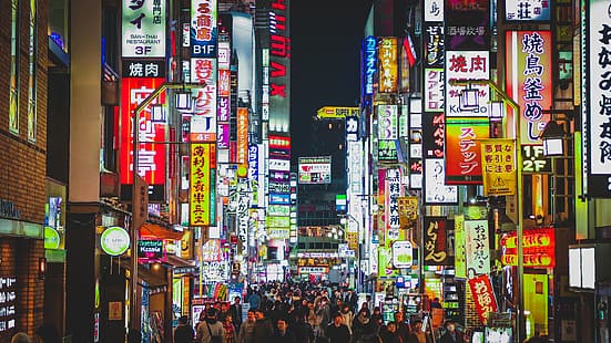 Japonia, Tokio, Shinjuku, Tapety HD HD wallpaper