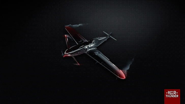 ilustrasi pesawat hitam dan merah, Guntur Perang, pesawat terbang, Gaijin Entertainment, video game, Wallpaper HD