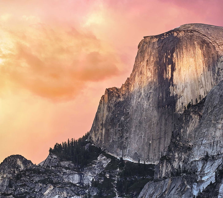nature, paysage, montagnes, ciel, coucher de soleil, parc national de Yosemite, États-Unis, Fond d'écran HD