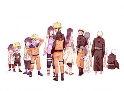 Naruto and Hinata illustrations, Naruto Shippuuden, couple, Young Naruto, Young Hinata, Uzumaki Naruto, Hyuuga Hinata, Old Naruto, Old Hinata, HD wallpaper HD wallpaper