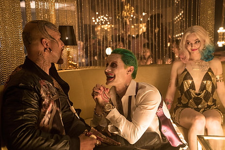 Suicide Squad Joker and Harley Quinn, Movie, Suicide Squad, Deadshot, Harley Quinn, Jared Leto, Joker, Margot Robbie, Will Smith, HD tapet HD wallpaper
