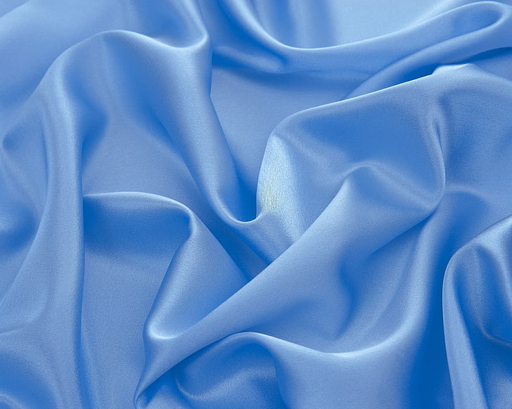 синий текстиль, текстура, ткань, складки, синий, свет, HD обои