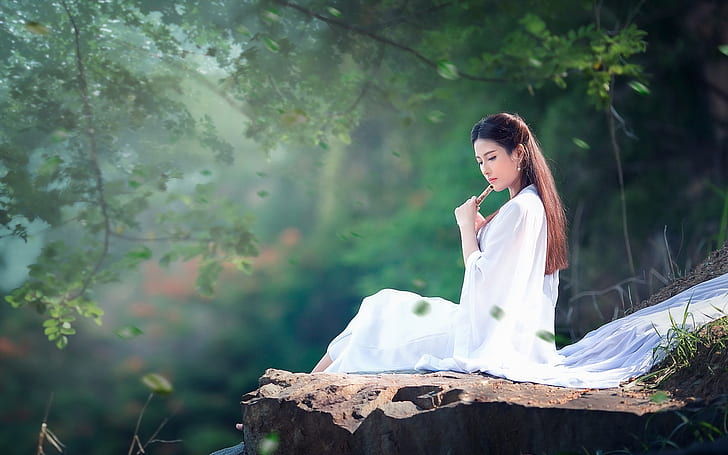 Beautiful chinese girl, music, flute, Beautiful, Chinese, Girl, Music,  Flute, HD wallpaper | Wallpaperbetter