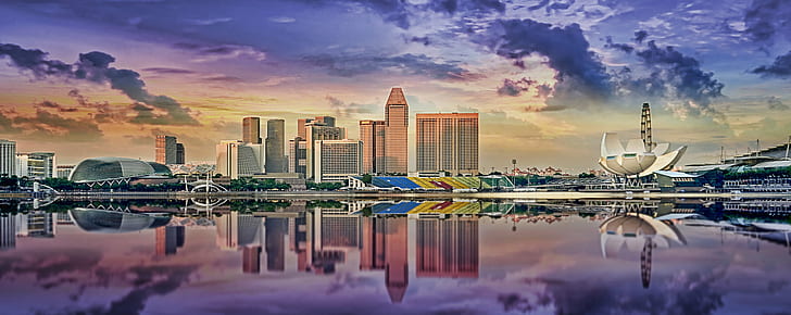 edificios variados cerca del cuerpo de agua, singapur, singapur, surrealista, singapur, edificios, cuerpo de agua, marina bay, museo de artscience, paisaje urbano, teatros de la explanada en la bahía, hoteles, flyer de singapur, reflexión, panorama, ngc, geográfico nacional, mandarínoriental, flickr, estrellas, D5100, Asia, prime, distrito, propiedad, ciudad suntec, puerta de entrada, casa shaw, puente helicoidal, arquitectura, rascacielos, horizonte urbano, torre, lugar famoso, distrito céntrico, escena urbana, moderno, negocios, ríonoche ciudad, Fondo de pantalla HD