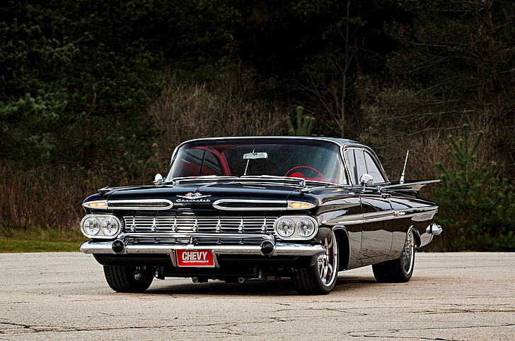 1959, chevrolet, chevy, classic, custom, hot, hotrod, impala, muscle, rod, rods, HD wallpaper
