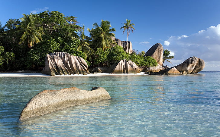 Seychelles Sea Shores, Сейшельские острова, берега, HD обои