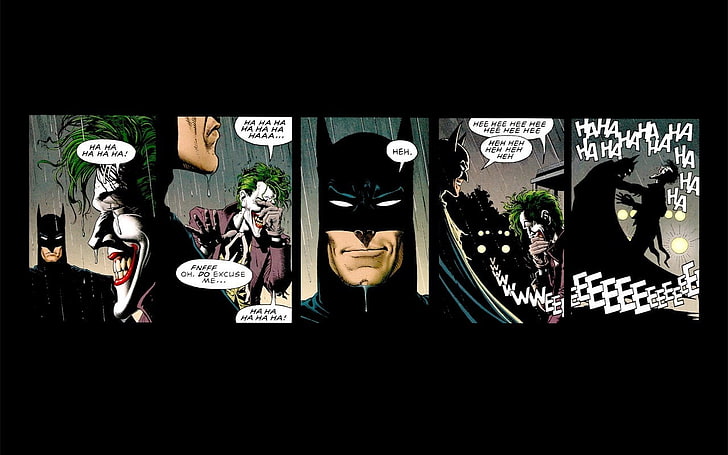 باتمان ، جوكر ، يضحك ، مطر، خلفية HD