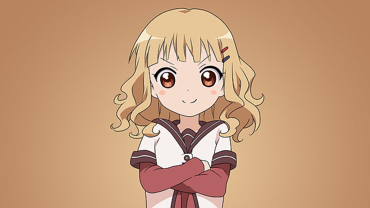 yuru yuri, oomuro sakurako, blonde, school uniform, proud expression, Anime, HD wallpaper