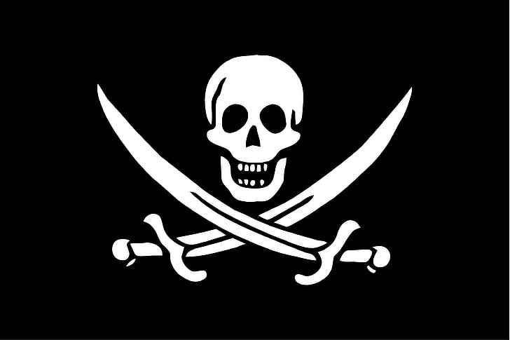 bandiera pirata, teschio e ossa, Sfondo HD