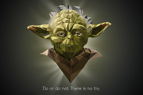 citat, Yoda, låg poly, Star Wars, HD tapet HD wallpaper