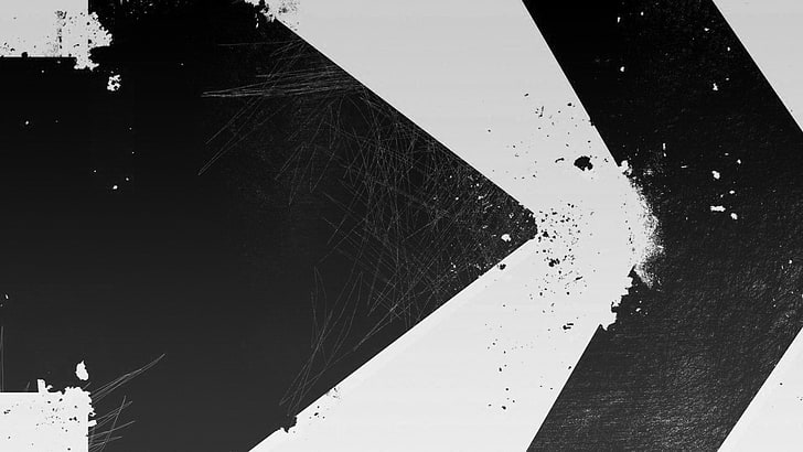 ilustrasi panah kanan hitam dan putih, hitam, sederhana, panah (desain), monokrom, seni digital, abstrak, Wallpaper HD