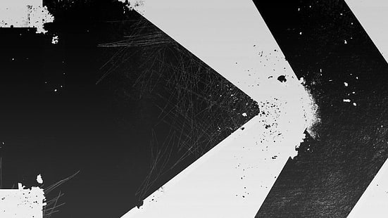 black and white right arrow illustration, black, simple, arrows (design), monochrome, digital art, abstract, HD wallpaper HD wallpaper